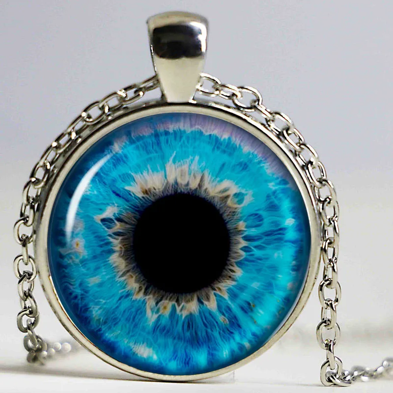 Новая мода кошачий глаз стеклянный кабошон кулон тигровый арт фото ожерелье