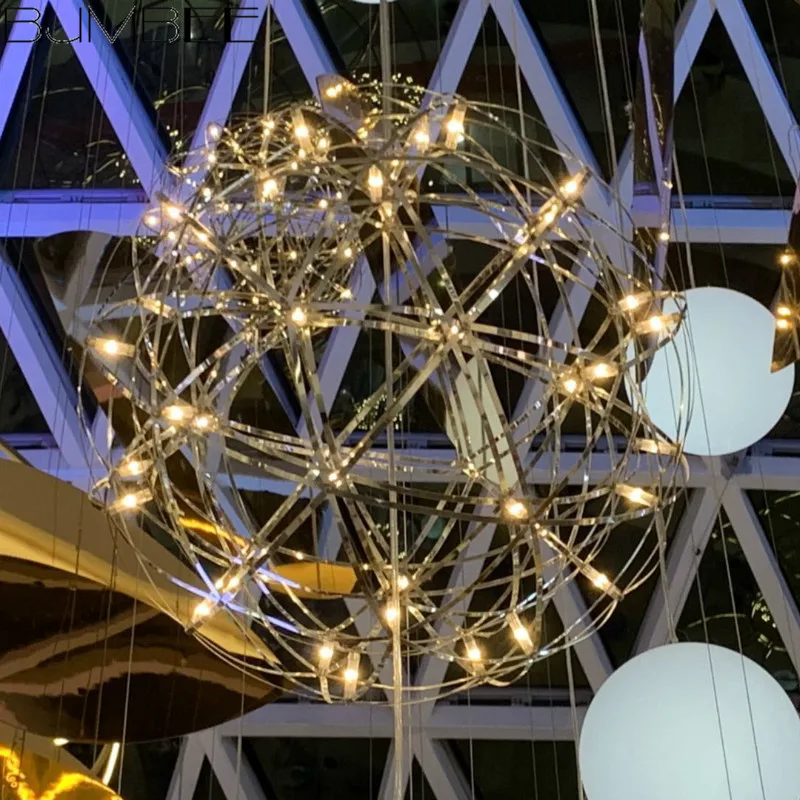 Светодиодный подвесной светильник с искровым шаром лампа из нержавеющей стали