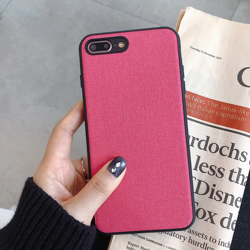 Тканевый чехол с текстурой для iPhone 7 X XS Max мягкий простой 8 plus 6 6S XR задняя крышка |