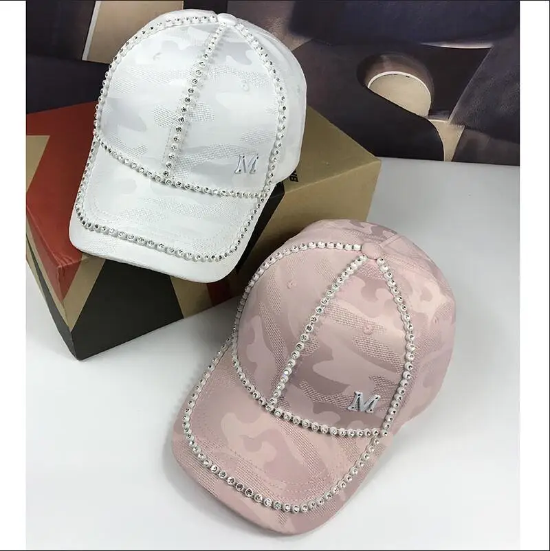 Sequins M Letter camouflage Baseball Caps Women's Sun Hats Breathable Mesh Hat Gorras Summer Cap For Women Snapback Casquette