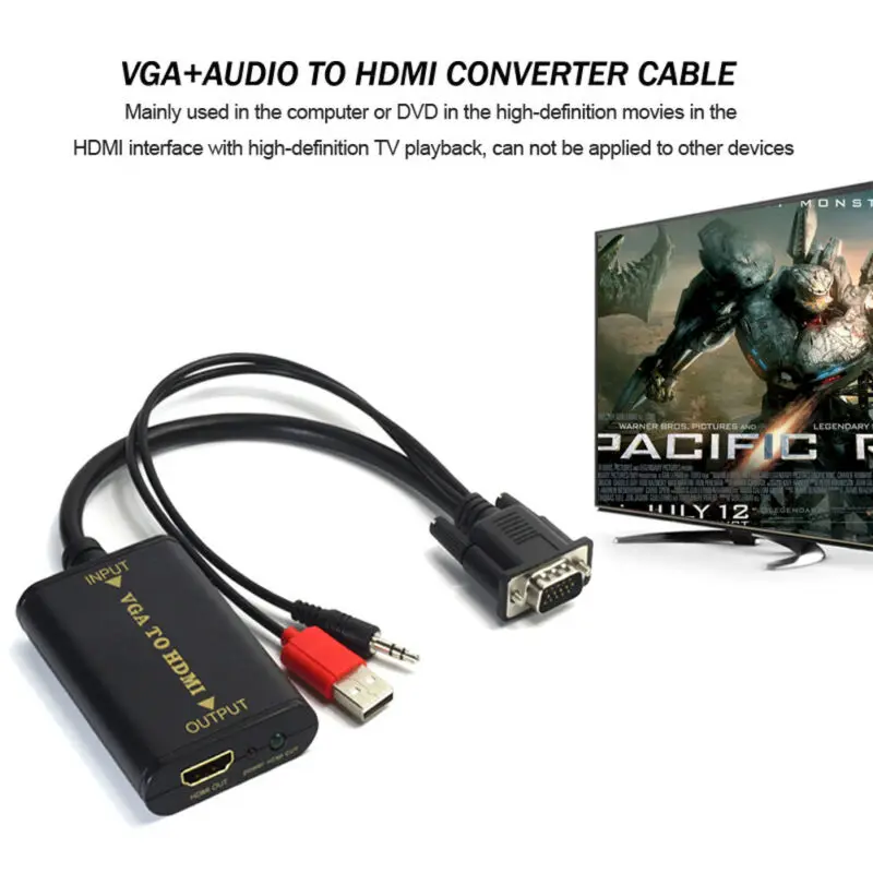 Горячая продажа VGA мужчина к HDMI Женский 1080P HD + Аудио ТВ AV HDTV видео кабель конвертер