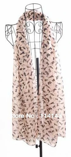 Fashion Lady Chiffon Sweet Cat Kitten Graffiti Scarf Shawl Neck Wrap Gift Free Shipping |