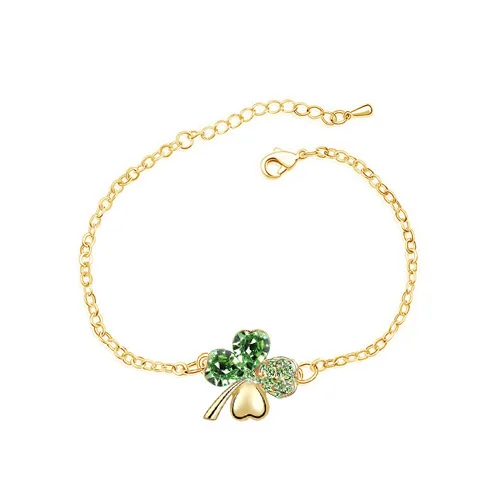 Браслет женский с австрийским кристаллом 4 листа|bracelet fashion|fashion braceletbangle jewelry |