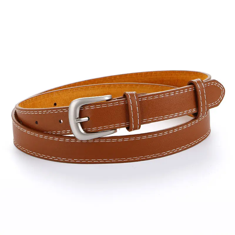Ремень тонкий кожаный с серебристой пряжкой для мужчин и женщин|thin belts for women|thin beltbelts women |
