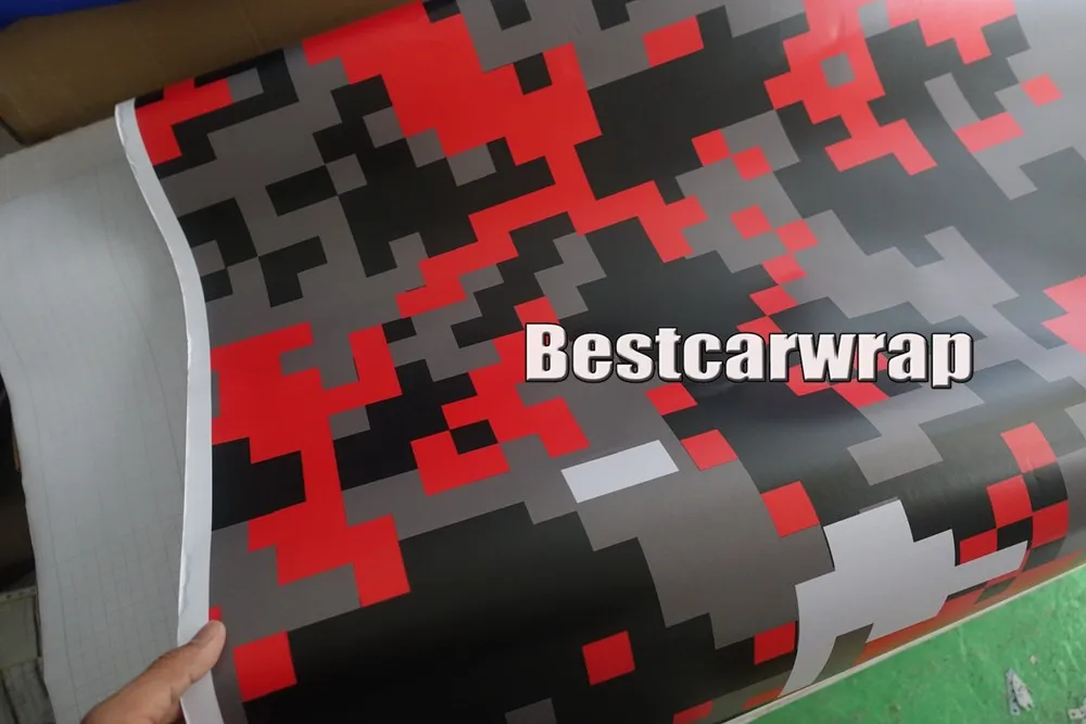 Красный цифровой печатью тигра Camo Виниловая пленка для оклеивания автомобилей