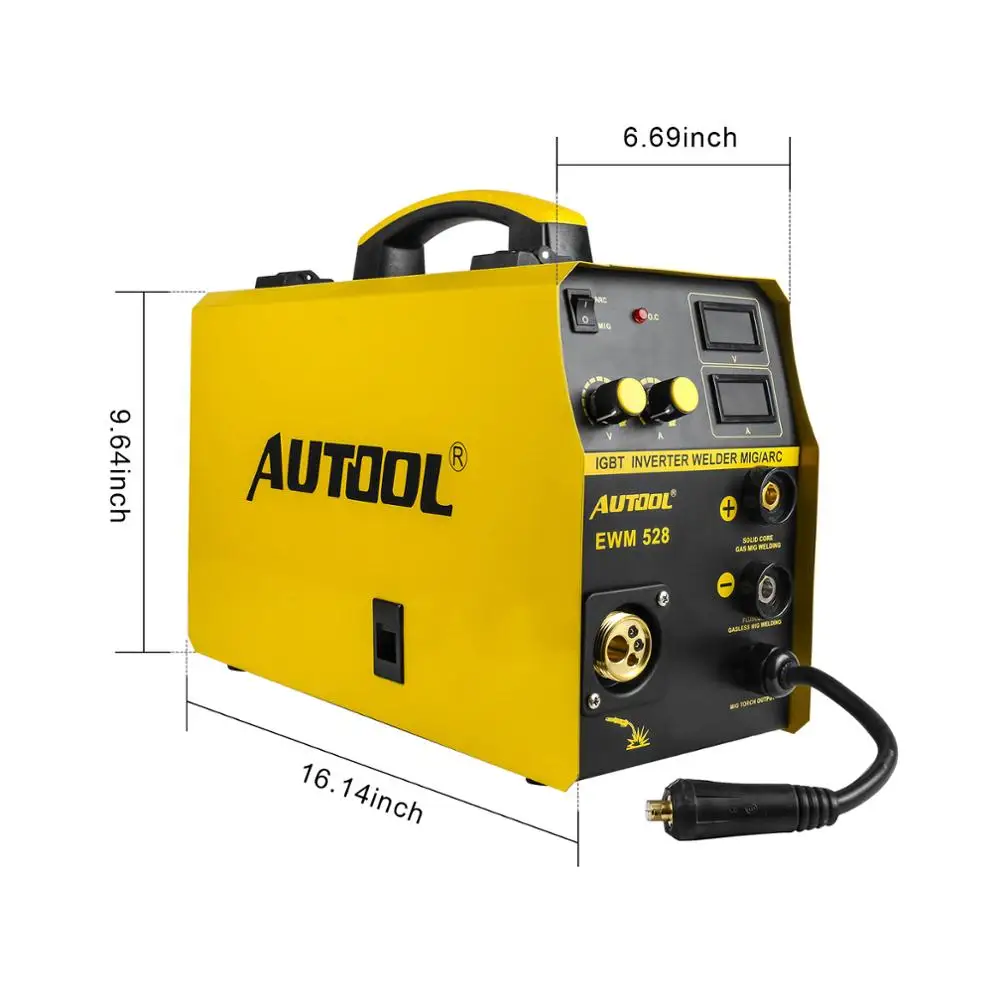 AUTOOL EWM528 MIG сварочный аппарат Цифровой инвертор портативный CO2 защита для ремонта