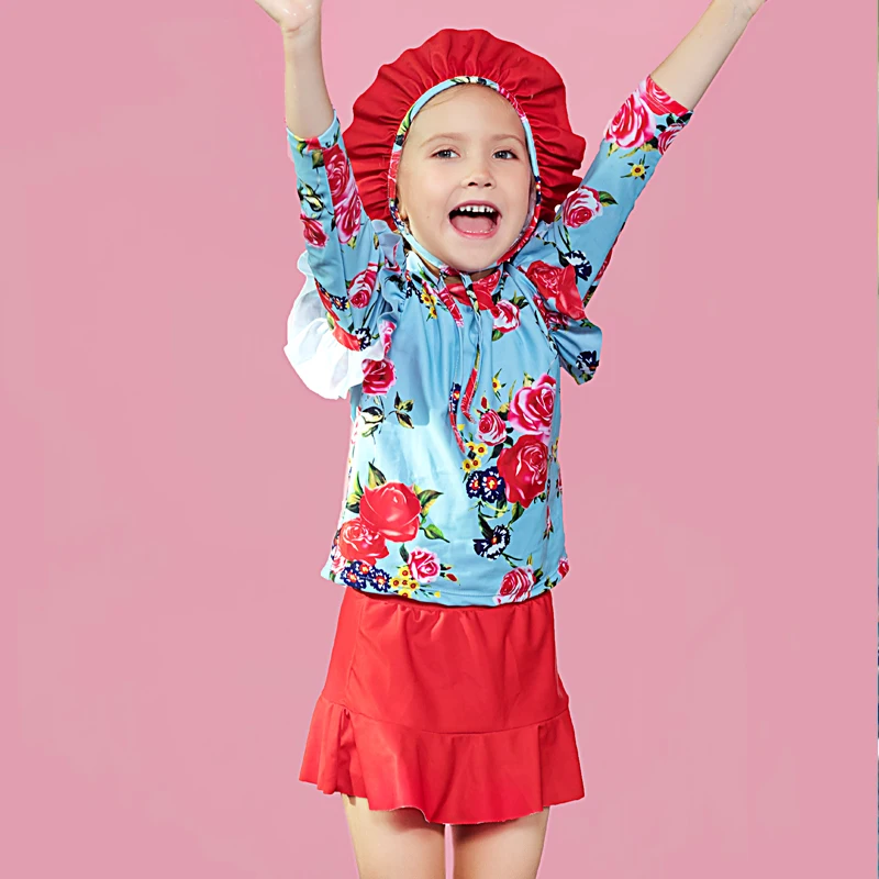 Милые Обувь для девочек Купальники малышек детская Плавание костюм цветочный и