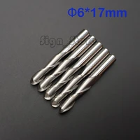 free shipping 5 pcslot 6x17mm 2 flutes ball nosed end mill cnc router bits milling cutters solid carbide cutting tools
