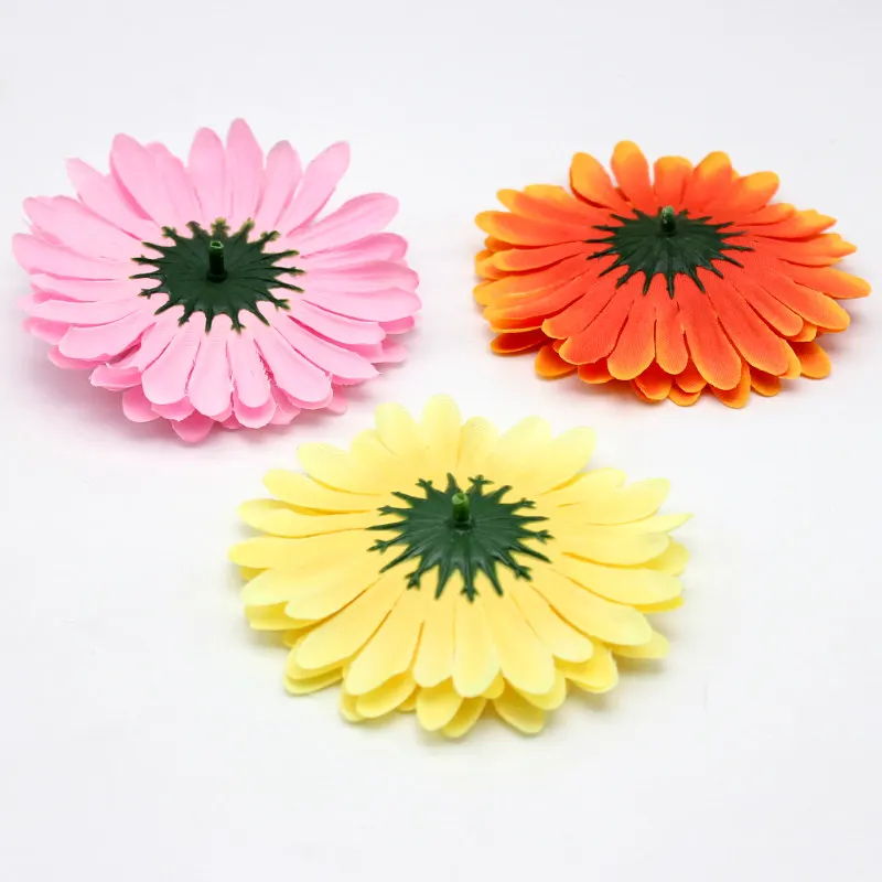 5 шт./лот 10 см гербера Шелковый цветок Подсолнух тюльпан венок заколка для цветов