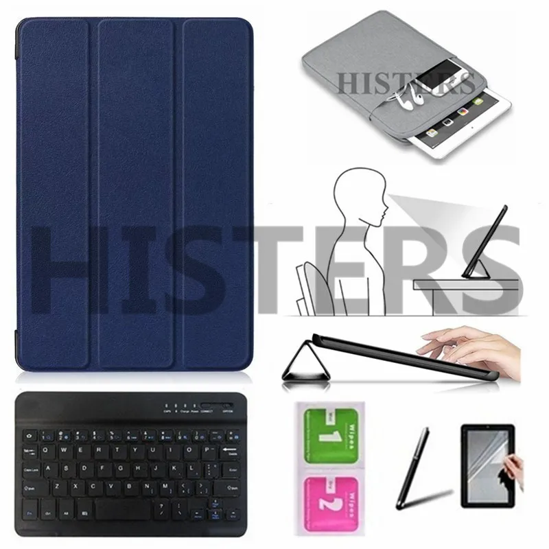 BBK-N7-DB Аксессуары для Samsung Galaxy Tab A 8,0 s-ручка SM-P200 SM-P205 чехол+ Bluetooth клавиатура+ чехол+ пленка+ стилус+ салфетки - Цвет: BBK-N7-DB