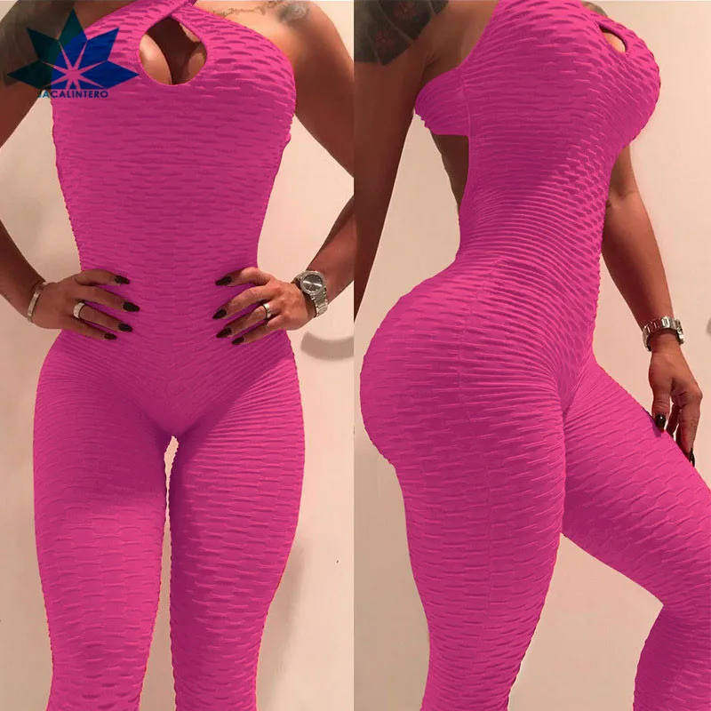 JACALINTERO High Quality Sexy Backless Fitness Tracksuit Woman BodySuit Clothes Workout Overall Femme Women Jumpsuit | Женская одежда