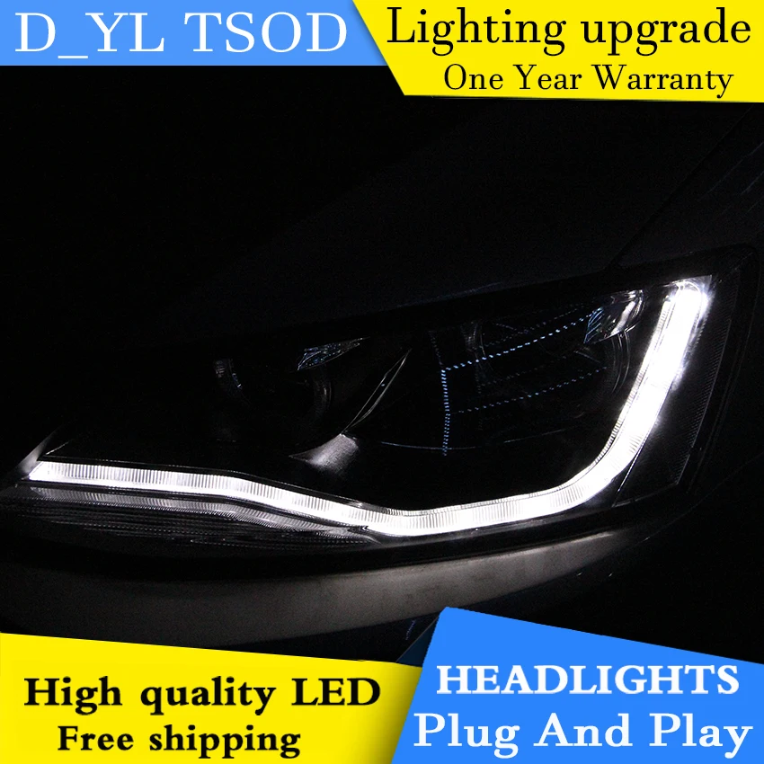 Автостайлинг для VW Jetta светодиодный фары 2012-2017 в сборе поворотные DRL линзы H7 HID
