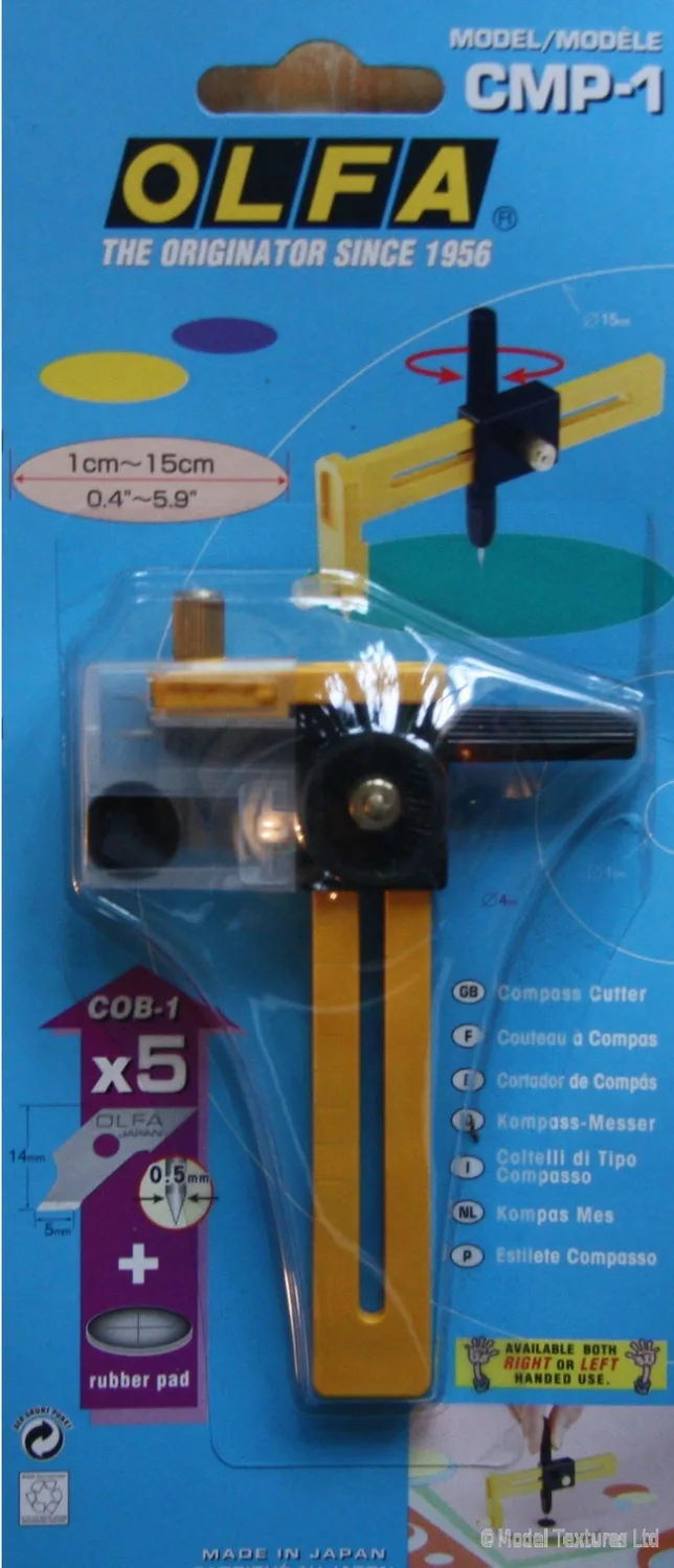 Сделано в Японии OLFA Compass Circle Cutter (стандартная)/до 6 дюймов 15 дополнительных лезвий |