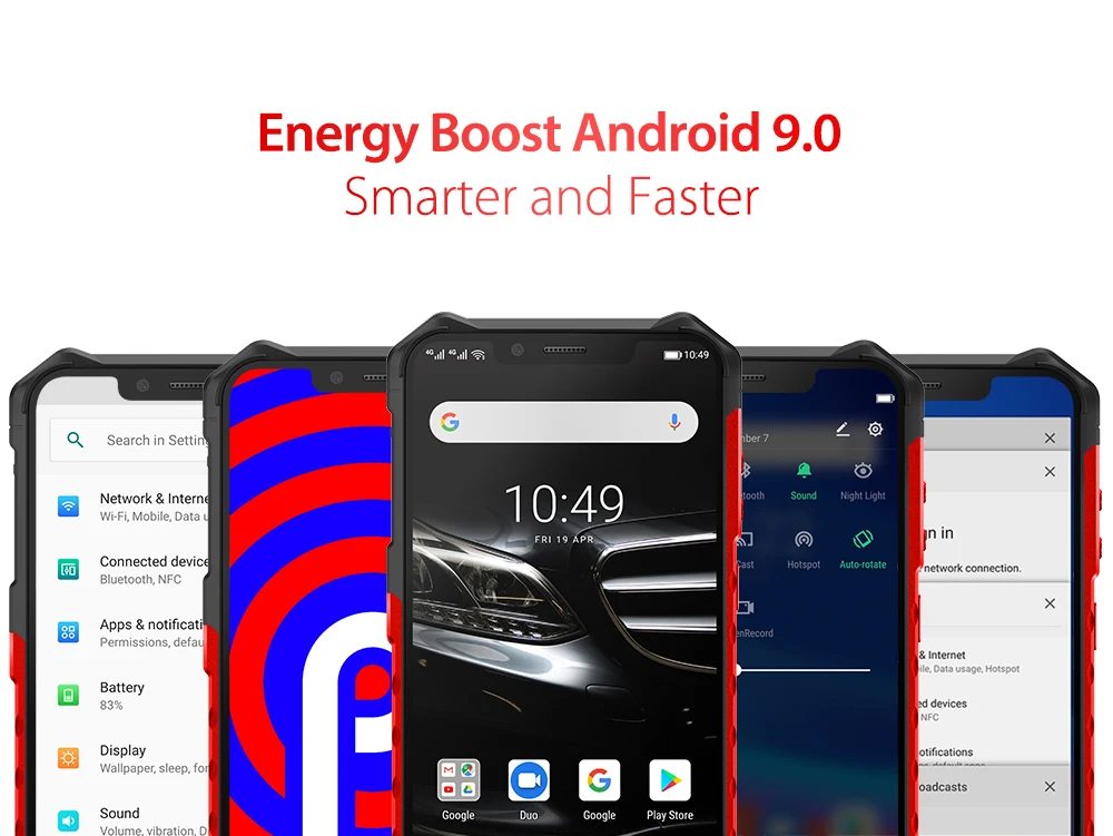 Ulefone Armor 6E Android 9,0 Helio P70 Восьмиядерный водонепроницаемый мобильный телефон 4GB 64GB 6,2 ''с двумя sim-картами, беспроводной зарядкой, NFC Смартфон