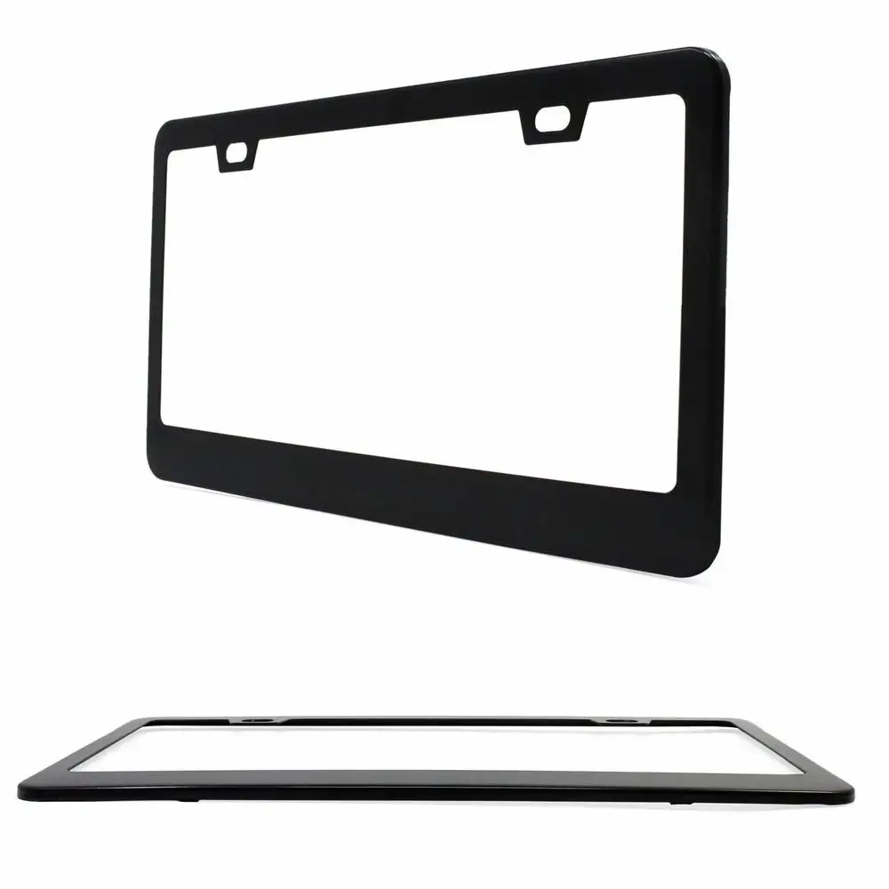 Stainless Steel Car License Plate Frame Cover with Screw Caps 2PCS (2-Hole Black/sliver) | Автомобили и мотоциклы