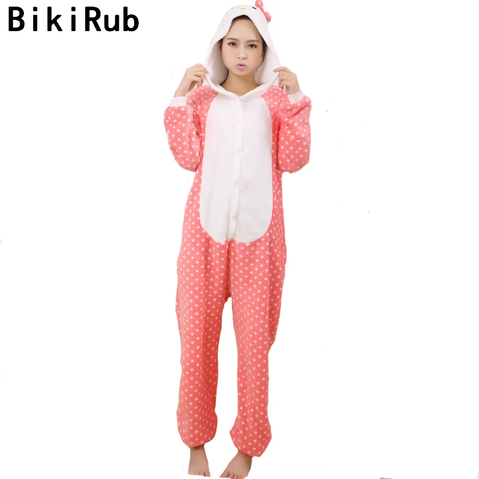 BIKIRUB 2019 Для женщин пижамы унисекс Пижама для животных комплект милый Hello KT кот
