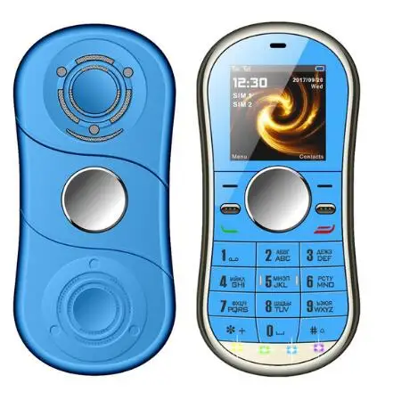 blue 1,3 дюймов две sim-карты GPRS Bluetooth FM радио Ручной Спиннер мобильный телефон русская клавиатура Спиннер мобильный телефон сервопривод S08 - Цвет: blue