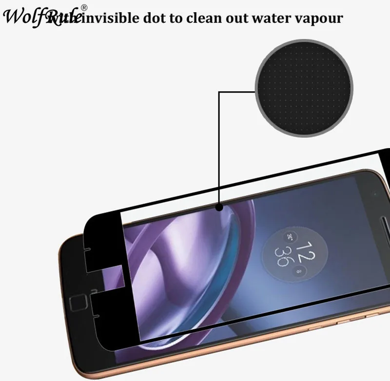 Protector de pantalla para Moto Z, cristal templado antiexplosi&oacute;n 2.5D para Moto Z, pel&iacute;cula de cobertura completa para Motorola Moto Z / Z Droid, 2 uds.-1