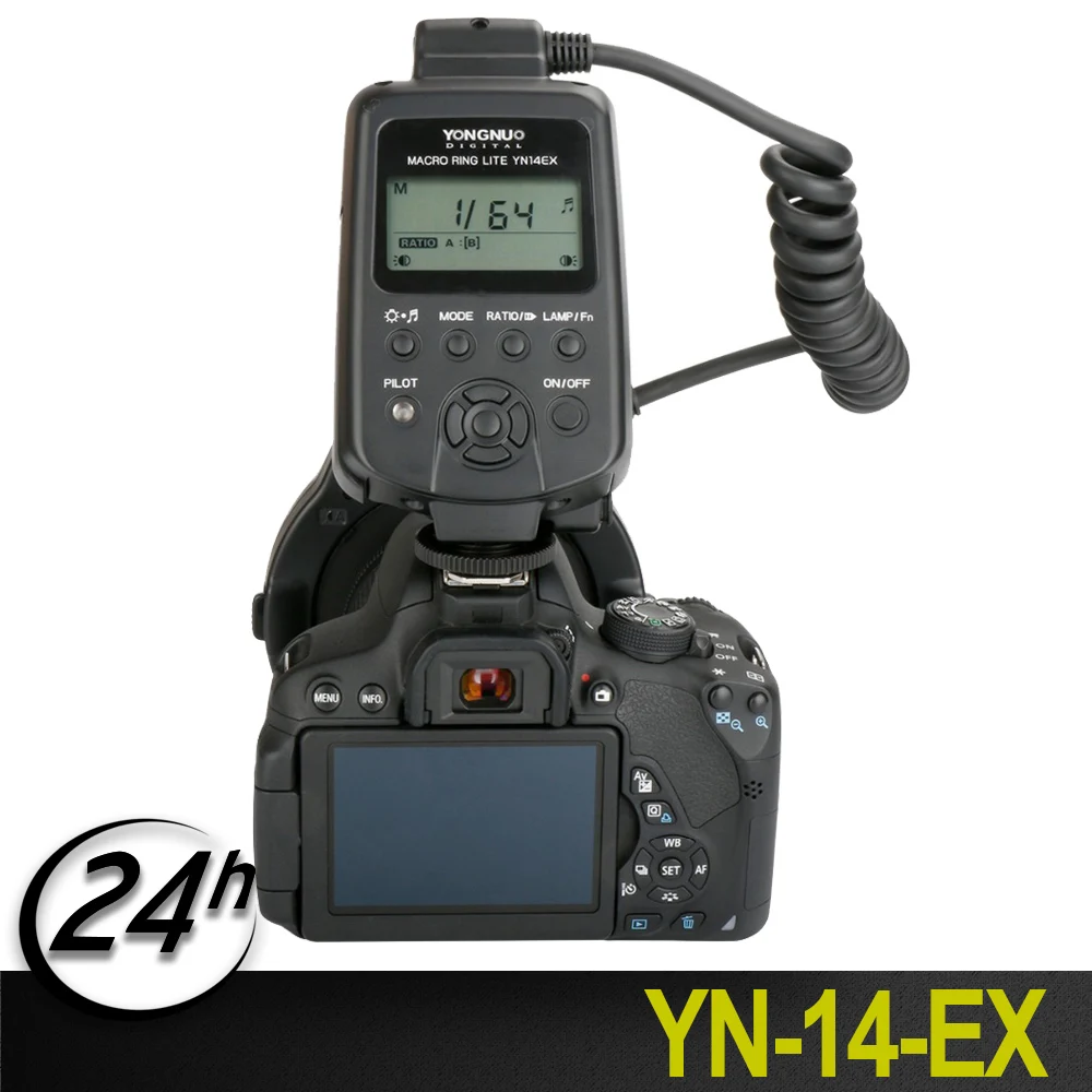 Yongnuo YN 14EX TTL кольцо типа двойной лампы Макросъемка большой размер светодиодный