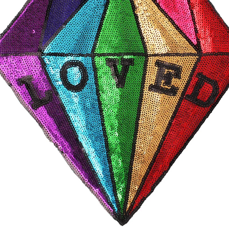 Радуга Цвет для девушек усыпанные камнями мотив любимым нашивки с блестками на