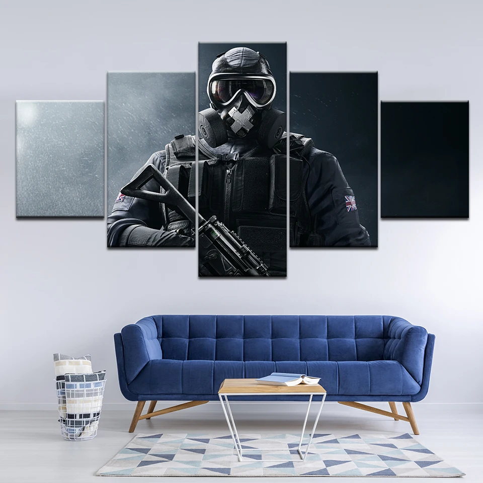 

Canvas Painting Tom Clancy's rainbow six siege 5 Pieces Wall Art Painting Modular Wallpapers Poster Print living room Home Decor