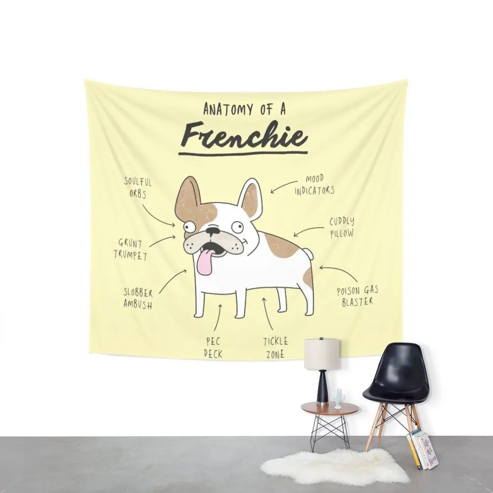 МАНДАЛА ГОБЕЛЕН Анатомия Frenchie напечатанный настенный гобелен украшение комнаты