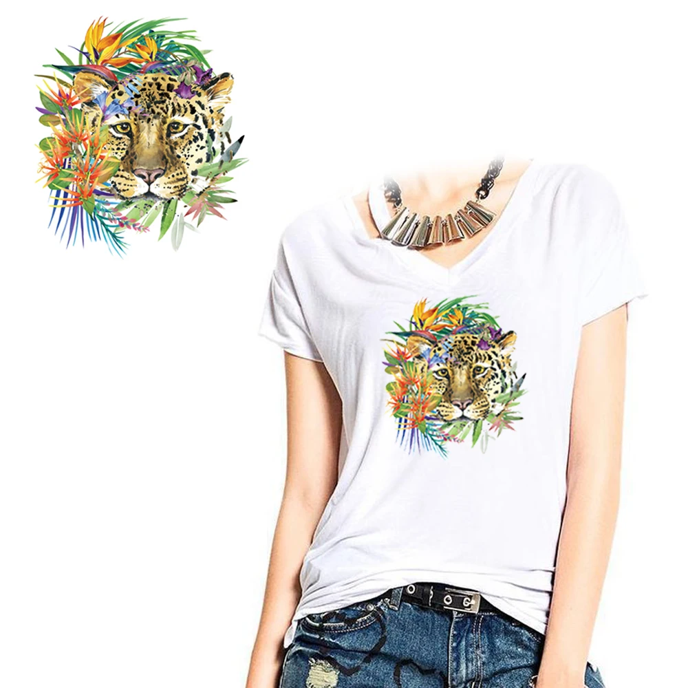 Мультфильм Leopard патчи теплообмена патч DIY Футболка рюкзак куртка Животные