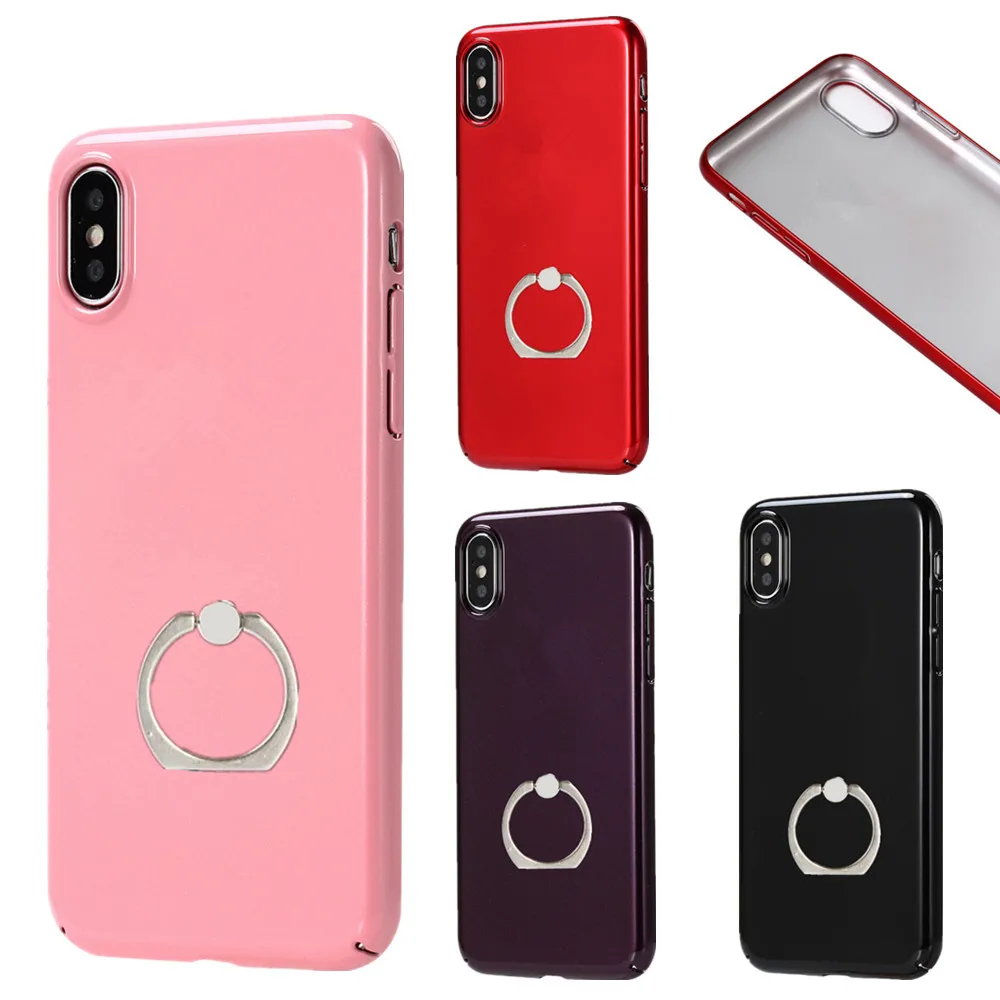 Fashion Mirror Plating Phone Case for Iphone X 8 Plus Ring Bracket Glossy Hard PC Back Cover Iphon 6 6s 7 |