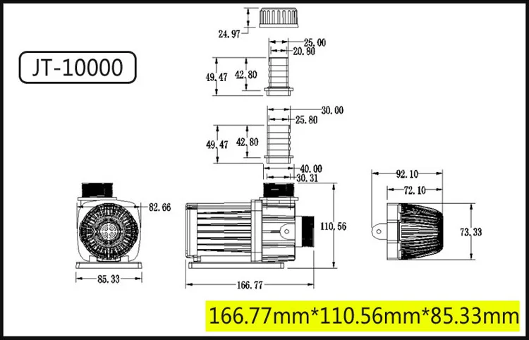 BringSmart JT 10000 7000 10000л/ч 3 9 5 м Бесщеточный погружной насос 24 В постоянного тока с