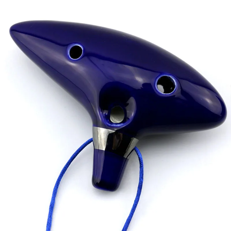 Синяя керамическая фигурка Ocarina с 12 отверстиями выжигание в печи альт C легенда о