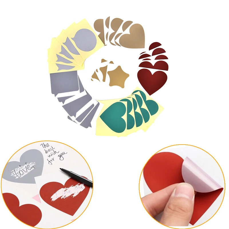 8 шт./компл. DIY сердце царапины наклейка для покрытия Примечание любовь письмо