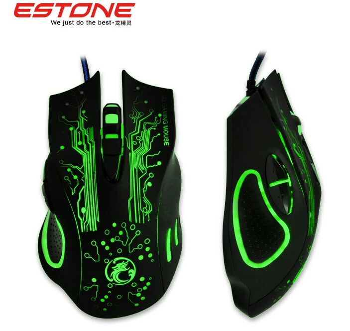 New 2015 Estone x9 2400DPI LED Optical 6D USB Wired game Gaming Mouse gamer For PC computer Laptop perfect upgrade combine x5 x7|mouse surface|mouse