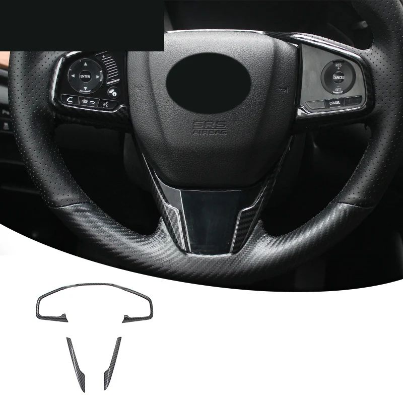 Для HONDA CIVIC 2016 2017 2018 тип R наклейка на рулевое колесо из АБС-пластика углеродного