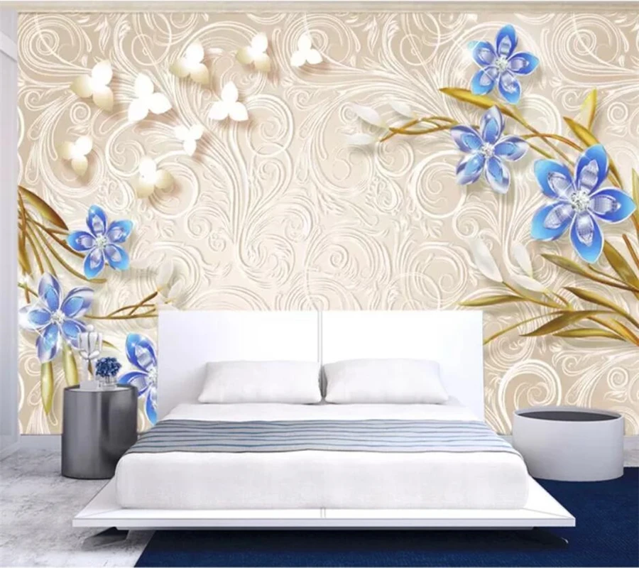 Custom wallpaper 3D murals European jewelry flower stereo background wall living room bedroom mural papers home decor | Обустройство