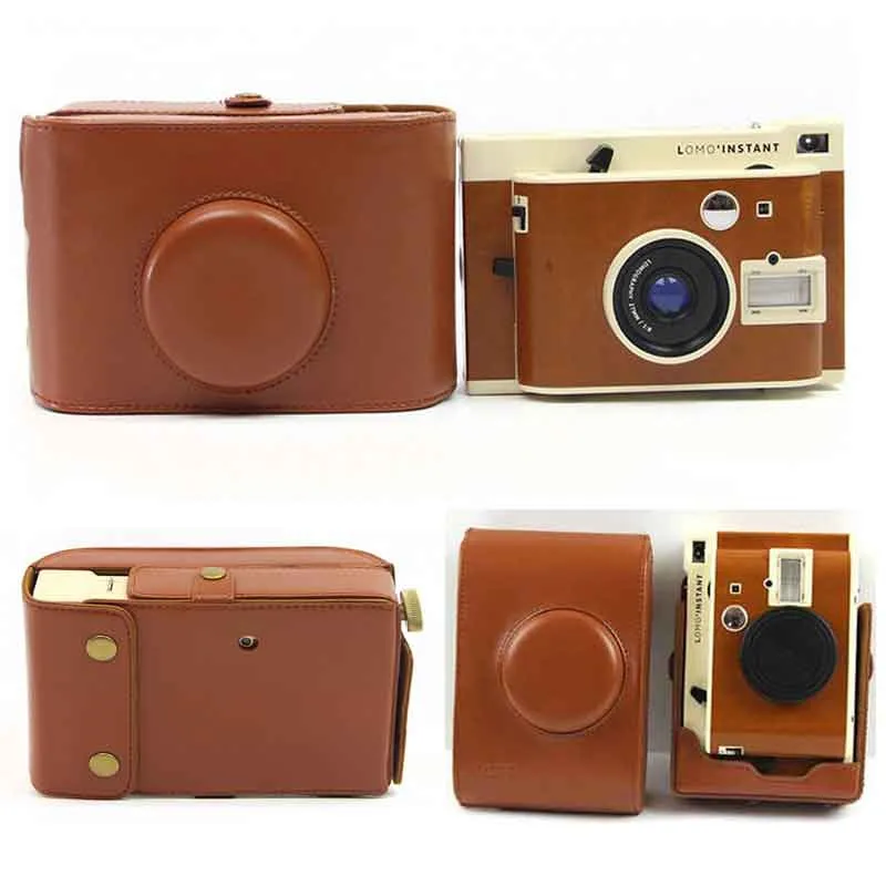 Чехол для камеры в стиле ретро из искусственной кожи коричневого цвета Lomo INSTANT