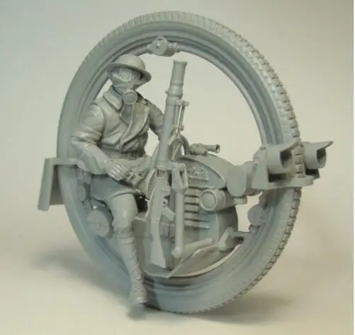 

1/35 ancient warrior with Monowheel moto INLCUDE 7 HEADS Resin Model Miniature figure Unassembly Unpainted