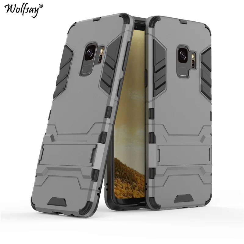 sFor Samsung Galaxy S9 Case Luxury Armor Rubber Hard Back Phone For Cover Fundas Wolfsay |