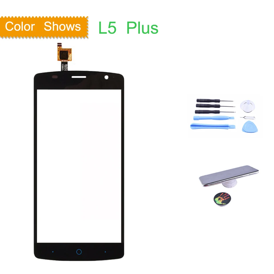 L5Plus black gift Сенсорный экран дигитайзер для zte Blade L5 L5 Plus L5Plus Сенсорная панель Сенсорный экран объектив Переднее стекло сенсор без lcd L5 Plus touch - Цвет: L5Plus black gift