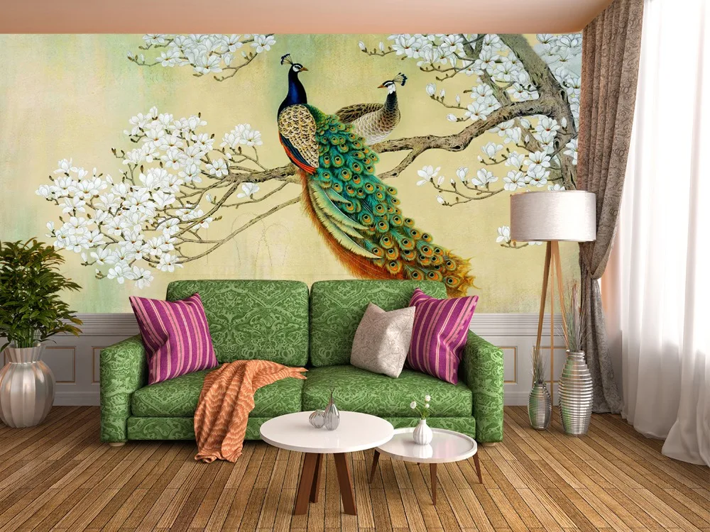 

[Self-Adhesive] 3D Peacock Branch 091 Wall Paper mural Wall Print Decal Wall Murals