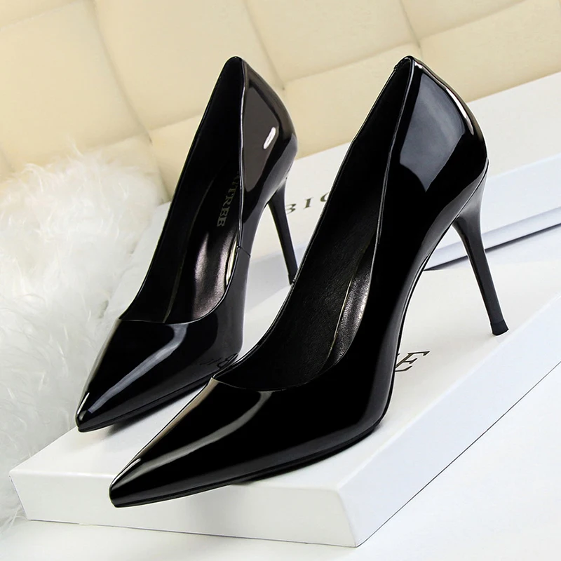 Женская офисная обувь на высоком каблуке BIGTREE пикантная шпильках chaussure femme talon