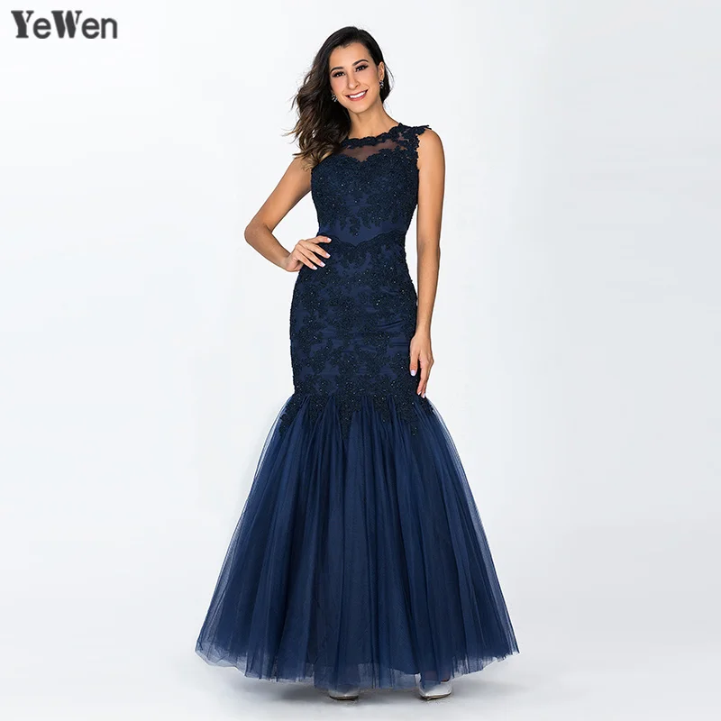 2018 глубокий синий Рождество Дубай сексуальный жилет рыбий хвост Вечерние платья