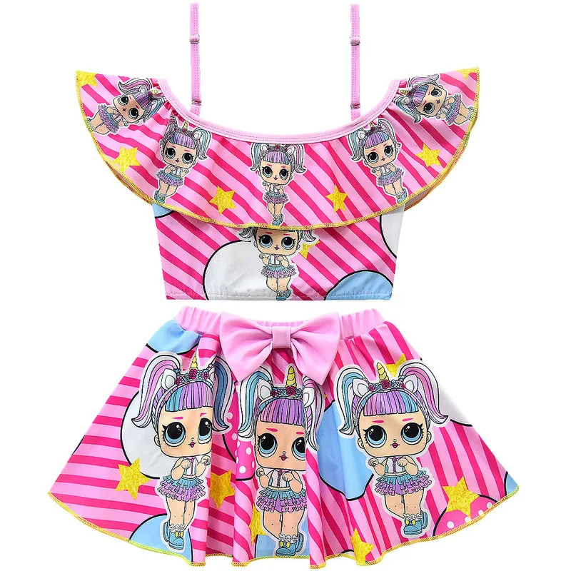 Коллекция 2019 года купальник для девочек с принтом Lol Dolls купальный костюм