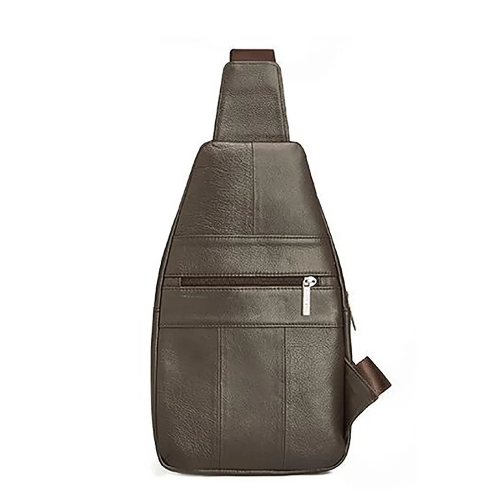 Мужская нагрудная Сумка слинг из 100% натуральной кожи повседневная винтажная