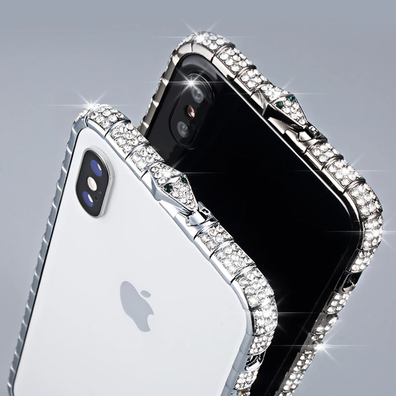 Luxuy Алмазный бампер для iPhone X 6 S 7 8 плюс модные блестящие кристалл чехол телефона