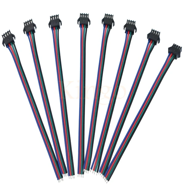 10 пар 4 PIN RGB Разъем кабель адаптер с 15 см провод для 3528 5050 SMD светодиодные ленты