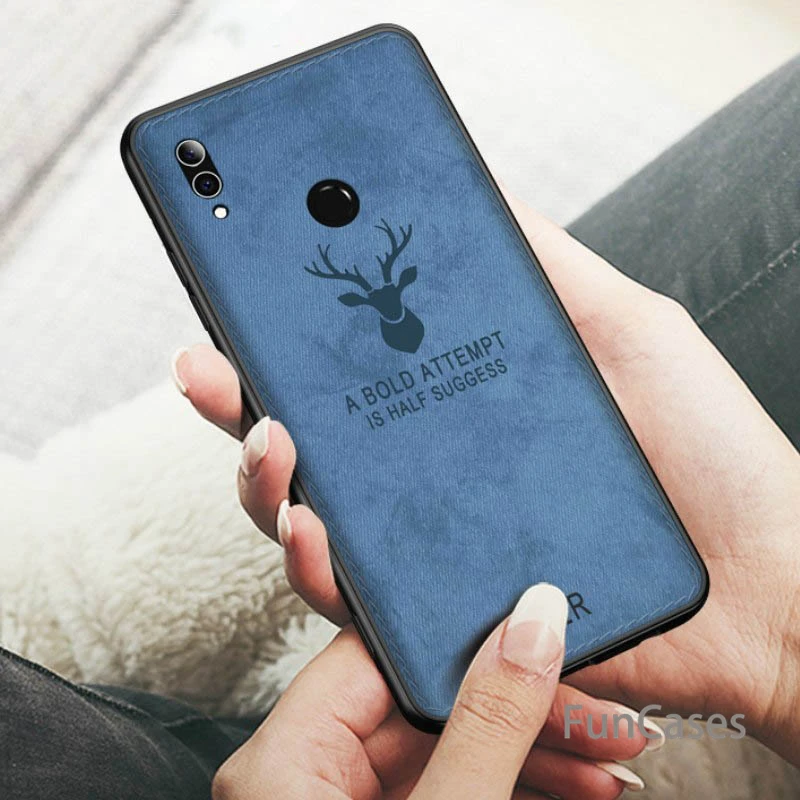 Тканевый рельефный чехол для Honor 10 9 lite 7X 8X max тканевый телефона с оленем huawei Nova 3 3i
