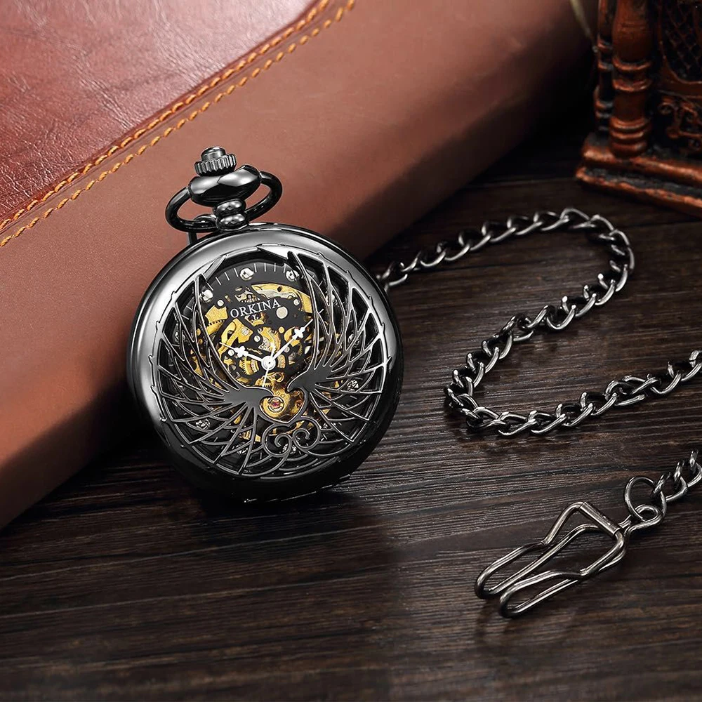 ORKINA мужские и женские механические карманные часы ретро дизайн с деликатным