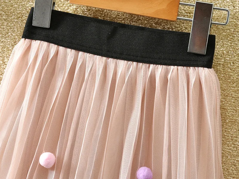 Для маленьких девочек длинные юбки Детская линии Dot Pettiskirts красочные пачка бальная юбка для маленьких девочек танцевальные юбки для вечеринки; от 2 до 7 лет AA2849