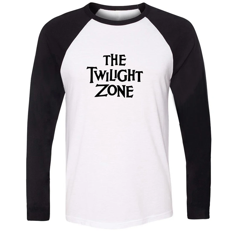 Мужская футболка с принтом в стиле Сумеречной зоны хлопковая длинными рукавами и