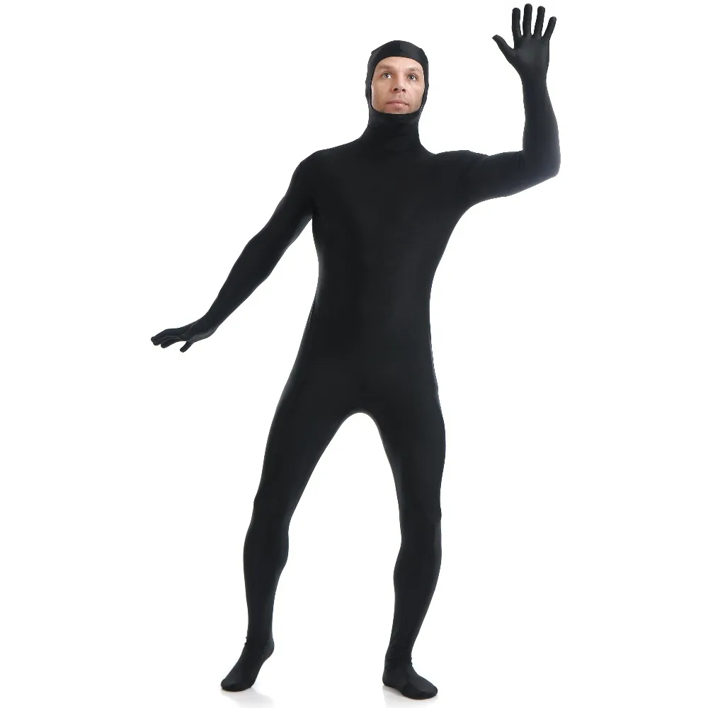 Мужской костюм Zentai нейлоновое боди из спандекса с открытым лицом и лайкры для